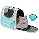 VSSHE Katzenrucksack,Hunderucksack bis 7.5kg Raumkapsel Haustier Rucksack für Katzen und Hunde Welpen Tragbar Transportrucksack mit Transparentes Fenster und Anti-offener Reißverschluss mit Hundenäpfe