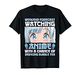 Pronóstico de fin de semana viendo anime y burbuja té anime Camiseta