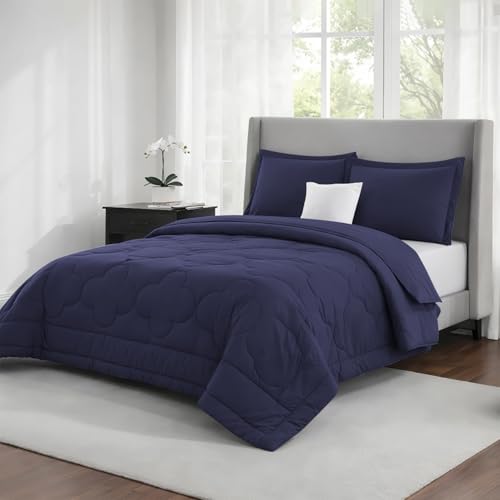 FURBO Microfiber Comforter Double Bed 90 x 100 Inches | 200 GSM All Season Quilt | Soft Lightweight AC Comforter | Breathable Winter Summer Blanket | Machine Washable Bedding | Set of 1 | Galaxy Blue