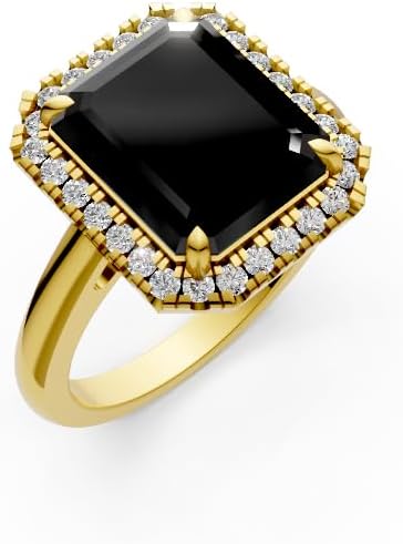 Genuine Real Natural Black Onyx 925 Sterling Silver Simple Promise Engagement Handmade Ring for Women