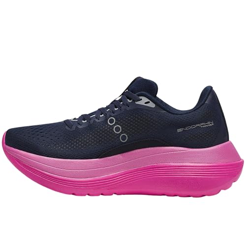 saucony メンズ Endorphin トレーナー スニーカー, ネイビー/フクシア, 24