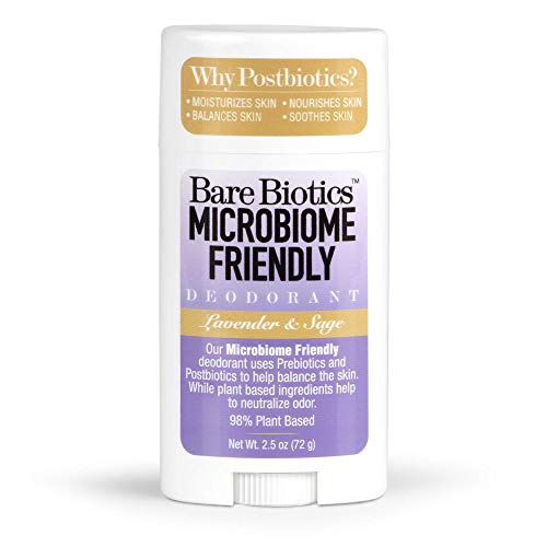 Bare Biotics Natural Deodorant - Aluminum Free, Odor Protection With Prebiotics & Postbiotics, Lavender & Sage 2.5 oz