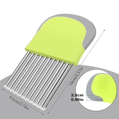 YUNYU Stainless Steel Crinkle Chip Cutter - Potato Chipper & Vegetable Chopper for Slicing, Dicing, Salad Prep & Frying | Multi-Purpose Kitchen Tool - Image 2