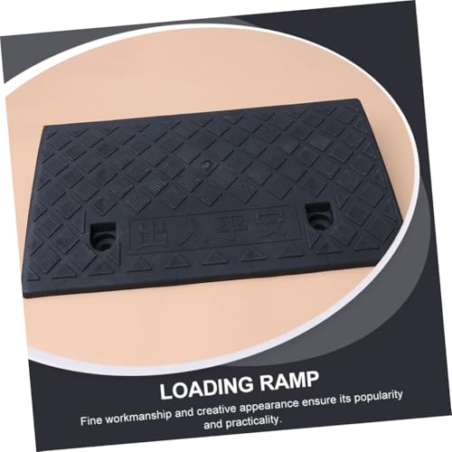 Rampa de borde para automóvil de plástico, rampa umbral para vehículos, 50 x 27 x 9 cm, negro, para uso en entrada y acera miniatura 3
