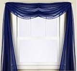 Gorgeous Home 1 PC SOLID ROYAL BLUE SCARF VALANCE SOFT SHEER VOILE WINDOW PANEL CURTAIN 216