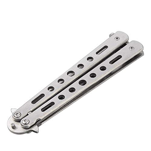 BianchiPatricia Practice Stainless Steel Butterfly Steel Trainer Dull Knife Tool with Sheath