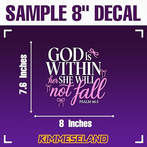 Image of God is Within Her She Will Not Fall Car Decal Pink Bows, Christian, Girly Decal, Affirmations Bible Says, Vinyl Waterproof 8 Inches Bumper Decal Gifts for Women Girl Mom