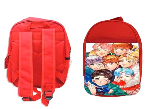 MERCHANDMANIA Mochila Roja bts kpop anime cantantes Daechwita Cypher UGH colegio...