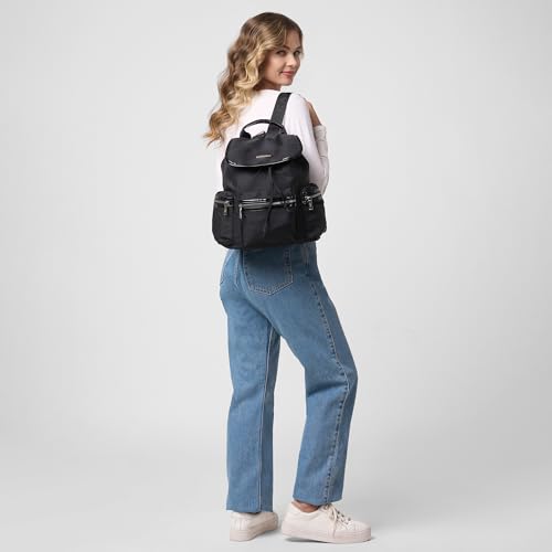 Image of Caprese Mars 24L Laptop Backpack Medium | Sleek & Functional Commuter Bag with Multiple Pockets | 2 Compartments with Trolley Sleeve | Stylish Adjustable Strap Travel Backpack for Women
