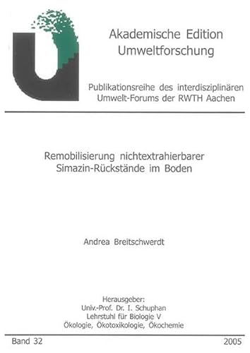 Remobilisierung nichtextrahierbarer Simazin-Rückstände im Boden (Akademische Edition Umweltforschung)