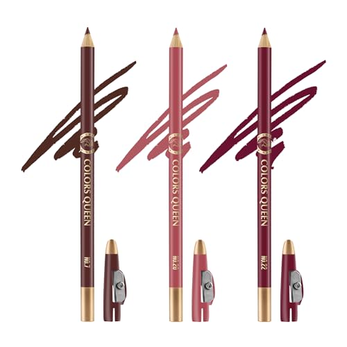 Colors Queen Matte Lip Liner Pencil | Non Transfer Formula For Professional Makeup | Lip Liner Pencil Waterproof (Combo – 02)
