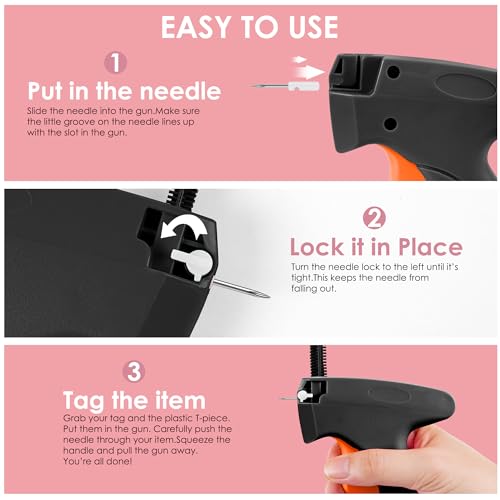 Image of Stitch Gun for Clothes - Handheld Stitch Gun Quick Clothing Fixer - Mini Sewing Kit Micro Tagging Gun - Includes 6 Needle, 1000 Black Fasteners & 1000 White Fasteners