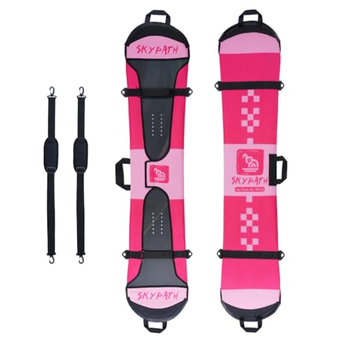 SkyPath Snowboard Cover Sleeve Case with Rubber Bumpers Adjustable Soft Cover with Detachable Double Shoulder Straps