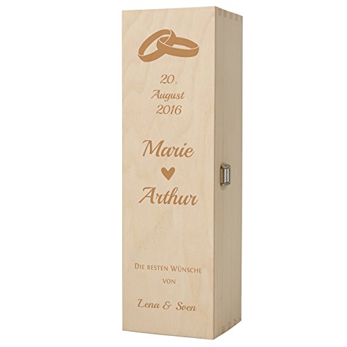 Weinkiste aus Holz als persönliches Geschenk mit Gravur zur Hochzeit - Das individuelle Hochzeitsgeschenk
