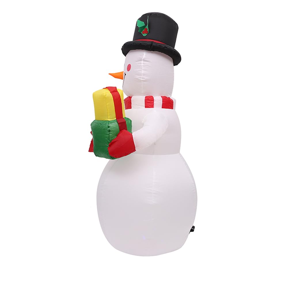 Muñeco de nieve (180 cm, con luz LED, decoración para jardín, césped, fiesta de vacaciones, color negro