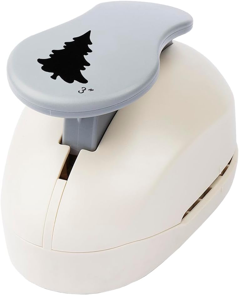Ideen mit Herz Jumbo Hole Punch, Extra Large Christmas Tree Design, Paper, Manual, 1 Sheet, Gray & White
