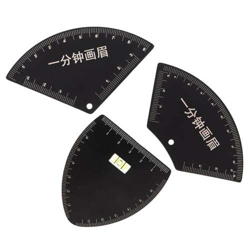 Gogogmee 3個 点の眉カードテンプレート 初心者向け再利用可能な眉ガイド定規 型 扇形 半扇形の精密計測ツール 対称性と正確性を実現し時短メ