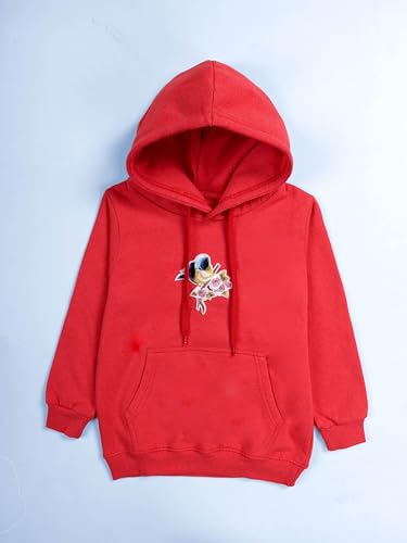 Image of KiddoPanti Unisex Solid Pullover Hooded Fleece Sweatshrit | Cotton Poly Fleece Fabric | Waist Length, Full Sleeve Hoodie | 2 Kangaroo Pockets | Winter Wear for Boys & Girls