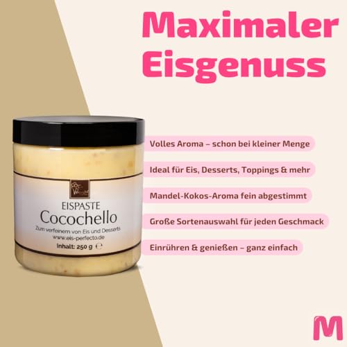 Cocochello Eispaste │ italienischer Eisgenusses│ MEGA GESCHMACK│ Pimpe deine Eis, Desserts, Getränke uvm mit einer extra Portion Geschmack auf│ Inhalt 250 g – Bild 4