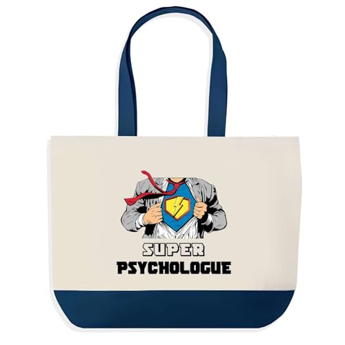 Sac de course bleu Super Psychologue pour vos provisions et vos trajets