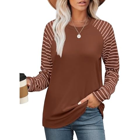Saloogoe Womens Tops Casual Sweaters Loose Fit Winter Clothes Holidays Outfits Womens Clothes Trendy 2024 Caramel S Cover