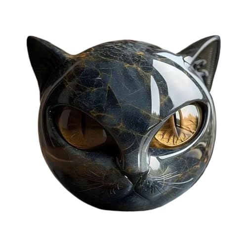 Figura decorativa de gatos negros, pieza ornamental para patio, mesa de café, estatua de acento de entrada, de escultura de gato de escritorio pequeño, elegantes figuras de para