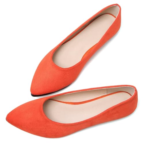 Image of Dear Time Women's Pointed Toe Ballet Flats Simple Casual Office Work Flats Slip-on Comfortable Shoes