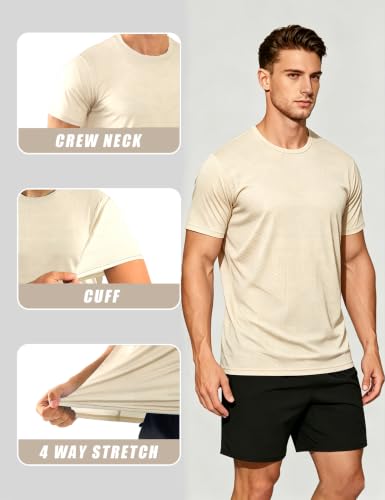Image of APTRO Men's Workout Shirts Quick Dry Athletic Gym T-Shirts - Moisture Wicking Short Sleeve Performance Running Tees for Men