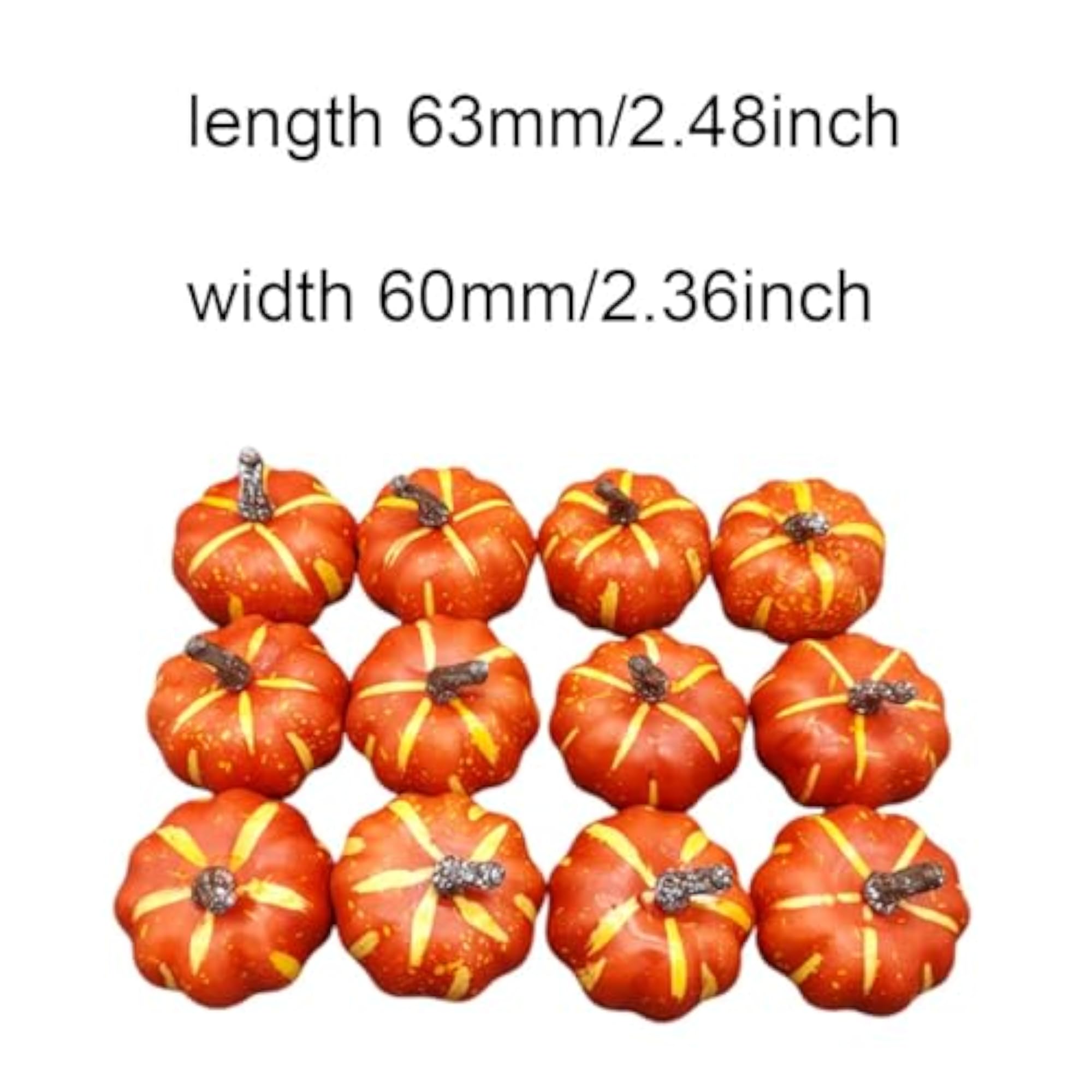 Artificial Pumpkins Decorative Orange for Dining Table Party