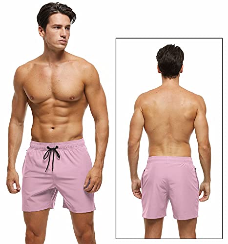 Image of Tyhengta Men's Swim Trunks Quick Dry Beach Shorts with Zipper Pockets and Mesh Lining