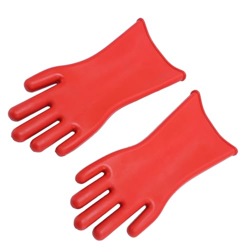 RiToEasysports Guantes aislantes eléctricos de goma, 12000 V, prueba de tensión de prueba, impermeable, para trabajadores con alambre, electricista, servicio al aire libre
