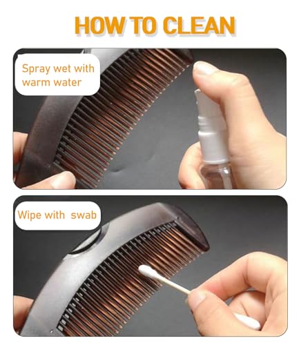 image for EHBELIF Dandruff Comb Fine Tooth Brown Scalp Detox Comb Lice for Women