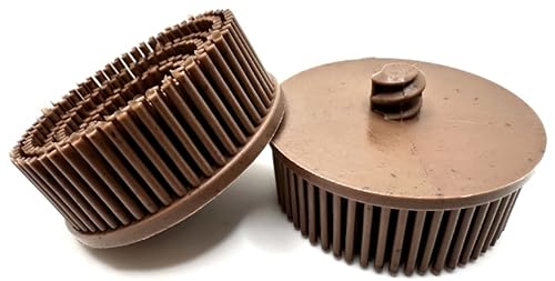 Image of 2 Pack 2 inch 36 Grit Brown R-Type Bristle Disc | Ceramic-Aluminum Oxide Abrasive Bristle Disc with Quick Change Roll Lock | Pack of 2 | Brown