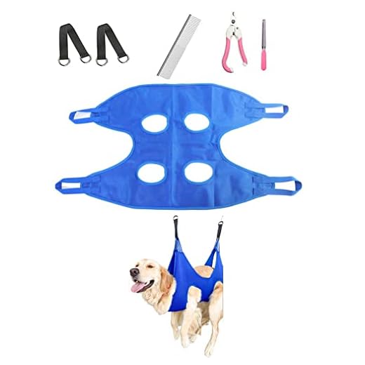 NW Pet Grooming Hammock Harness for Cats & Dogs Hanging Harness Puppy Supplies Kit with Nail Clippers Trimmer PET Comb Nail File Adjusting Band