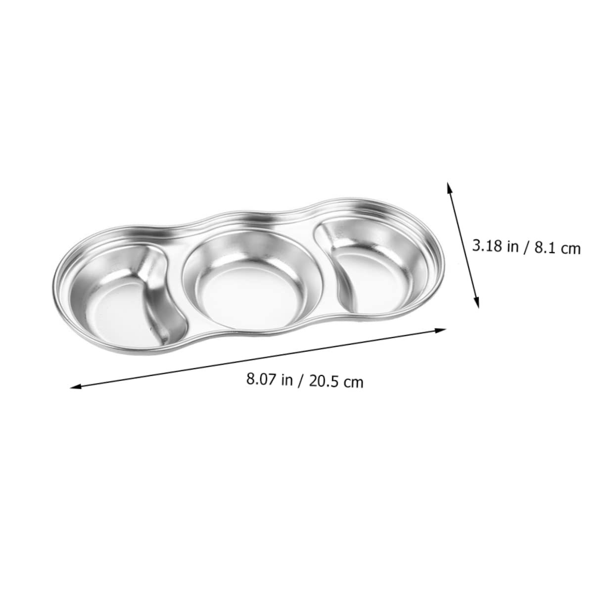 KICHOUSE 3pcs Seasoning Dish Vinegar Dish Appetizer Sauce Bowls Vinegar Sugar Spices Tasting Dishes Fruit Bowl Kitchen Dish Plate Dipping Sauce Cups Soy Dishes Silver 304 Stainless Steel