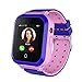 Smartwatch 4G pour enfants, montres étanches IP67 avec traqueur GPS, alertes SOS pour appels vidéo, montre-bracelet WiFi pour podomètre, cadeaux pour garçons et filles de 3 à 12 ans (Rose)