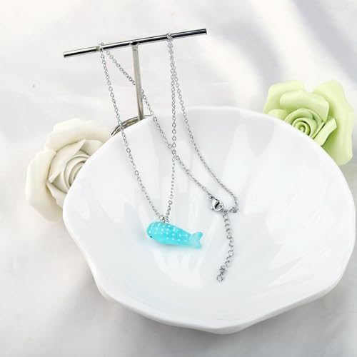 MAOFAED Whale Shark Pendant Necklace for Women, Whale Shark Jewelry, Sea Life Gift for Diver, Sharks Lover Gift(onceWhaleNe)4