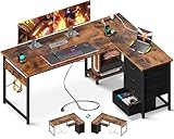 AODK L Shaped Desk with 4 Tier...