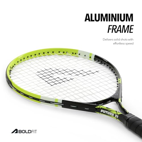 Image of Boldfit Tennis Racket, Aluminium Lawn Tennis Racquet for Adults & Kids, Lightweight, Durable & Beginner Tennis Gear for Children with Protective Cover, Ideal for Outdoor Play & Training