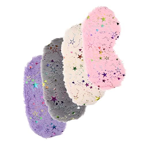 Beaupretty Show 4個 スターぬいぐるみアイプロテクション display present sleep mask eye mask 通気性 バニーファー 目隠し 旅行 ゴーグル