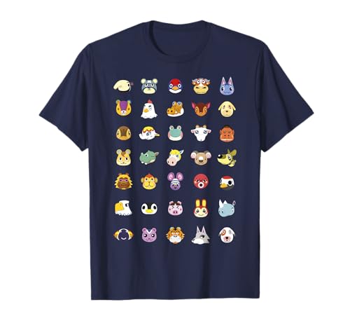 Animal Crossing: New Horizons Vintage Nintendo Faces Line Up T-Shirt
