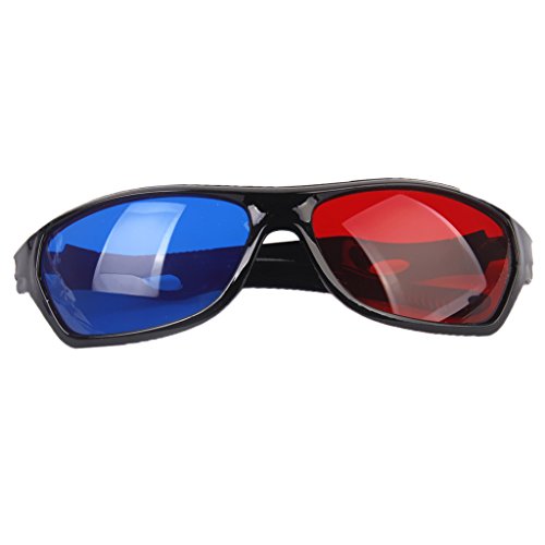 Occhiali 3D rossi e blu – Misura universale per immagini anaglifiche, film e giochi