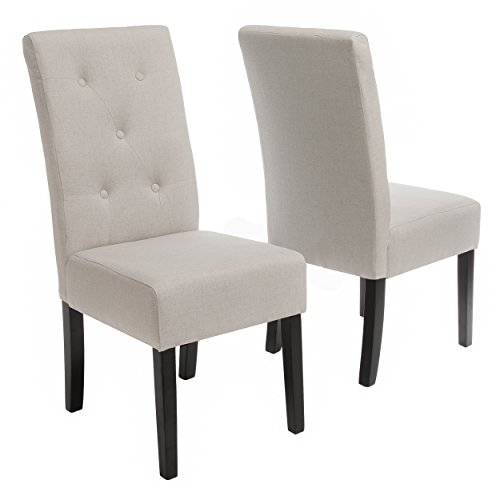 GDFStudio Christopher Knight Home Taylor Fabric Dining Chairs, 2-Pcs Set, Natural Plain