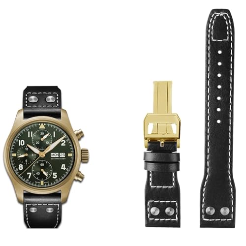 Bracelet de montre en cuir authentique 21mm avec texture exclusive YRYRYW