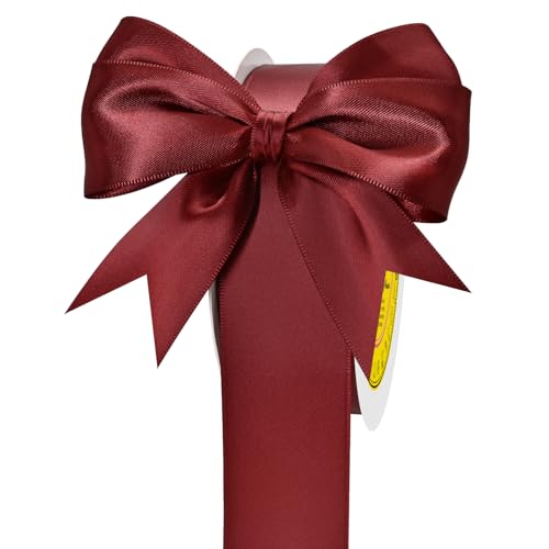 Image of Double Face Sherry Satin Ribbon 1-1 /2 inch X 50 Yards Polyester Sherry Ribbon for Gift Wrapping Very Suitable for Weddings Party Hair Bow Invitation Decorations and More