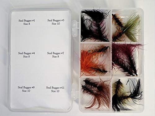 Crystal Creek Anglers Denny Rickards 12 Fly Assortment Trophy Trout & Seal Bugger Patterns (Seal Bugger & Stillwater)