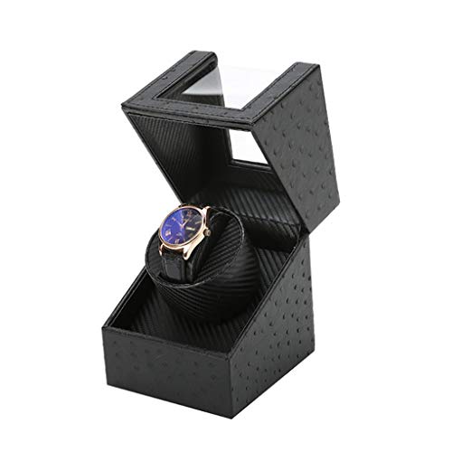 Daxingyang Uhrenbox mit Straußenmotiv, mechanischer Uhrenbeweger, elektronisch, Aufbewahrungsbox aus Carbonfaser Cover