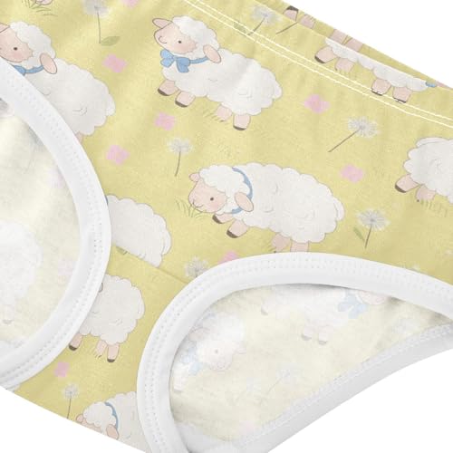 Girls' Underwear Cute Sheep Yellow Toddle Brief Panties 203012074