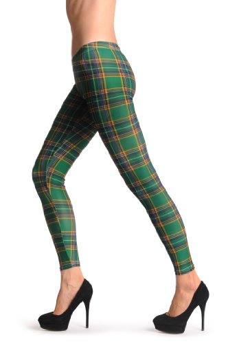 LissKiss Green Checkered Tartar   Leggings   Multicolor Leggings Talla Unica (34 40)