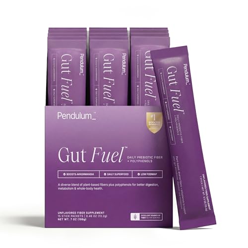 Pendulum Gut Fuel - Fiber + Polyphenol Prebiotic Blend to Support Digestion Microbiome Balance and Help Reduce Hunger for Women and Men - 15 Serving Sachets (Travel Pack)